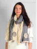 Diamond & Flower Print Blanket Scarf 